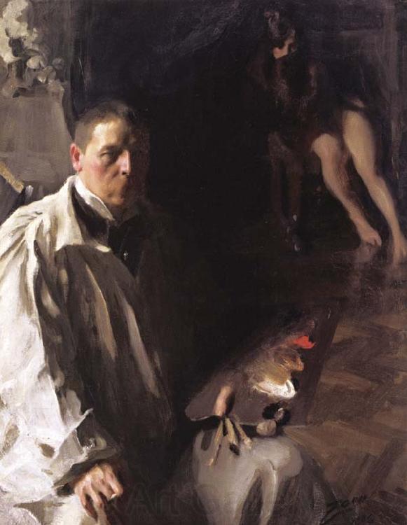 Anders Zorn Self-Portrait with Model (nn02) Norge oil painting art